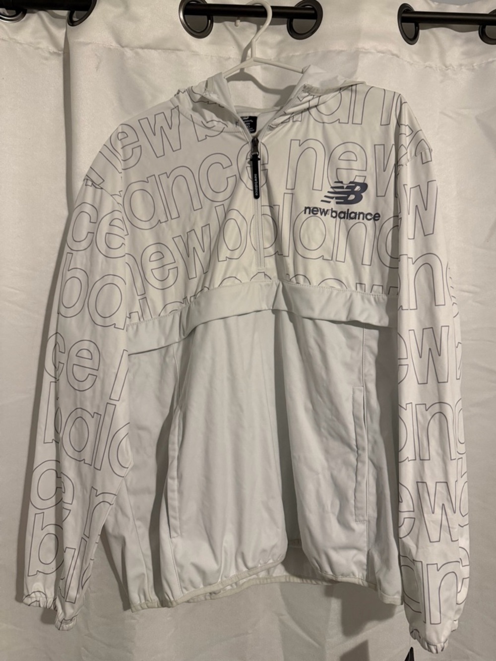 New Balance White Windbreaker Jacket
